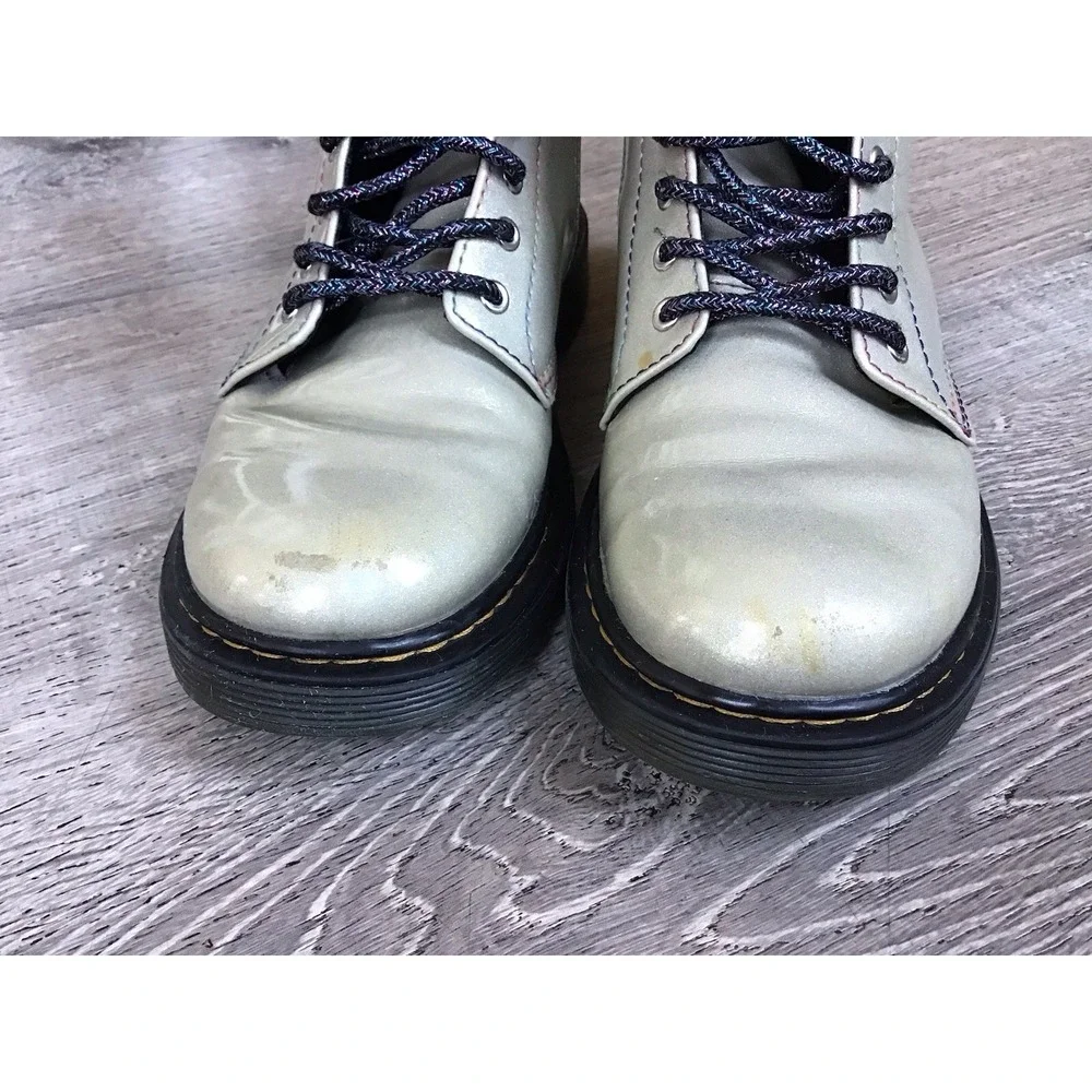 Dr Martens 1460 J Pooch Womens 5 / Youth 4 Pearl Glitter Side Zip Ankle Boots